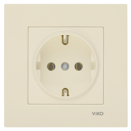 90963708-BY Viko Karre Розетка с заземлением (без рамки) кремовая ...