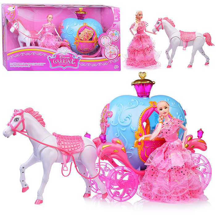 Карета для куклы, с лошадью