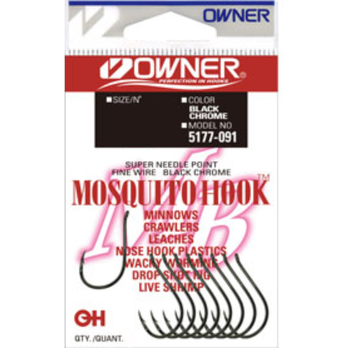 Одинарный крючок Owner Mosquito Hook red 5177-033 №8 - купить в
