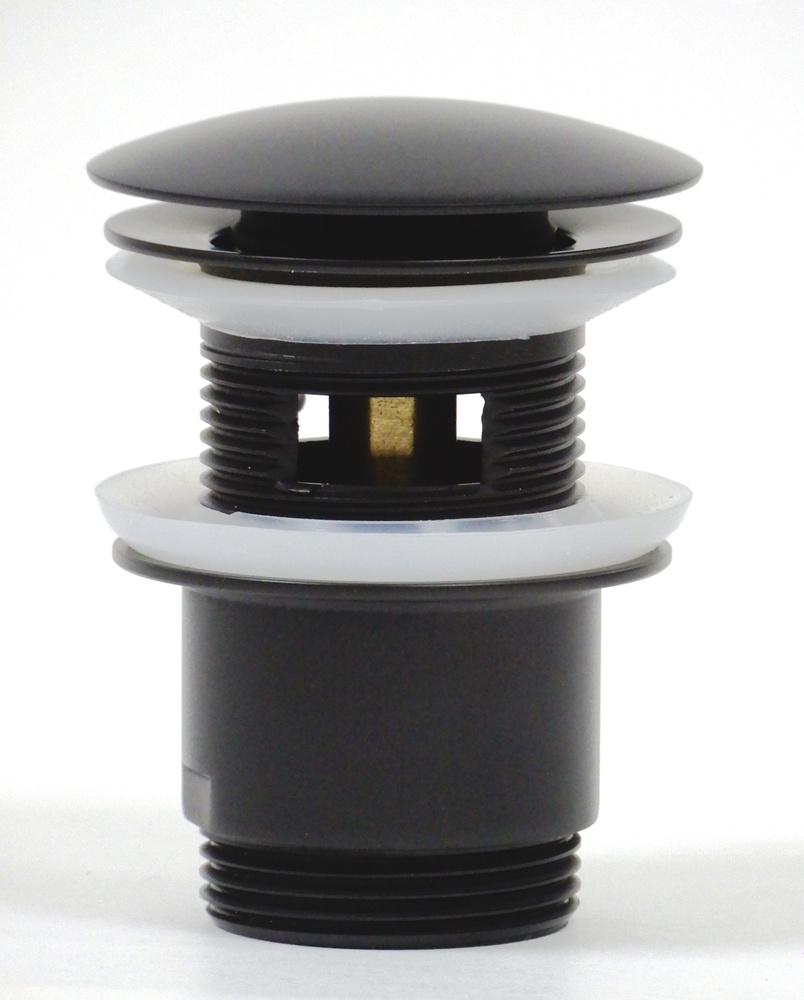 Донный клапан черный для раковины с внутренним переливом AICITY К5068  #1