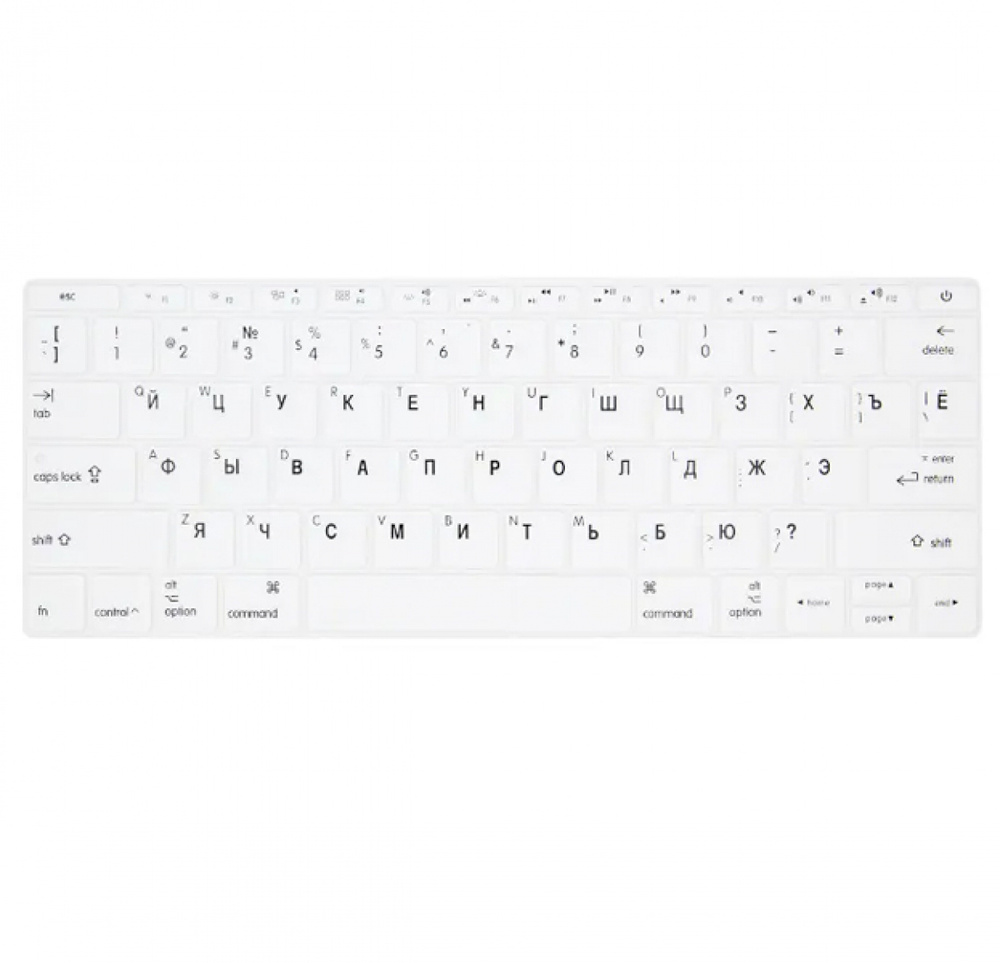 Белая силиконовая накладка на клавиатуру для Macbook 12/Pro 13/15 2016 - 2019 (US)  #1