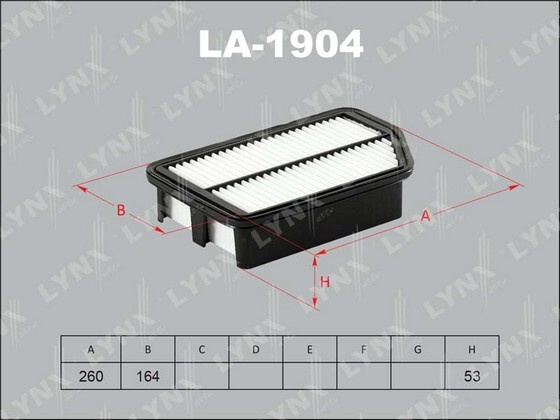 LYNXauto Фильтр воздушный арт. LA1904 #1