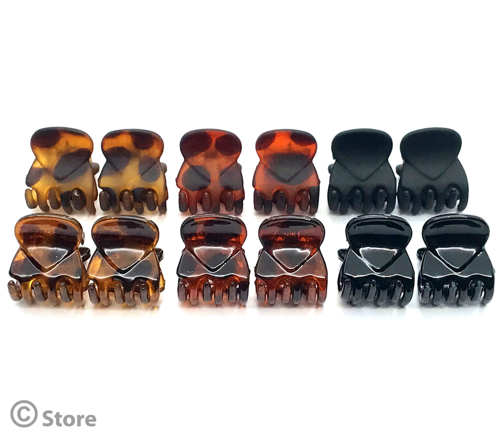 Заколки - крабы для волос маленькие Коричневые 12 шт ToYou - купить с ...