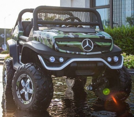 Двухместный Электромобиль Mercedes-Benz Unimog 4WD ПОЛНЫЙ ПРИВОД (ЛИЦЕНЗИЯ) Камуфляж  #1