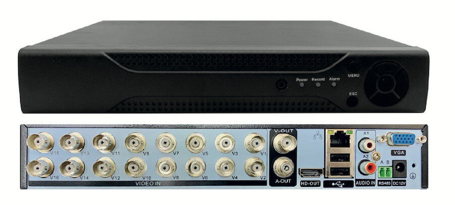 16-ти канальный мультиформатный охранный гибридный видеорегистратор для аналоговых, HD-TVI, AHD, CVI #1