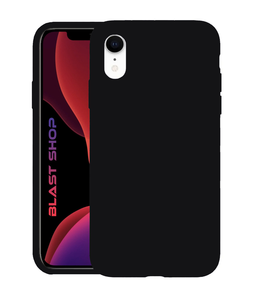 Матовый силиконовый чехол для Apple iPhone XR / Silicon case на Айфон ХР,  черный, BLAST SHOP - купить с доставкой по выгодным ценам в интернет- магазине OZON (294454401)