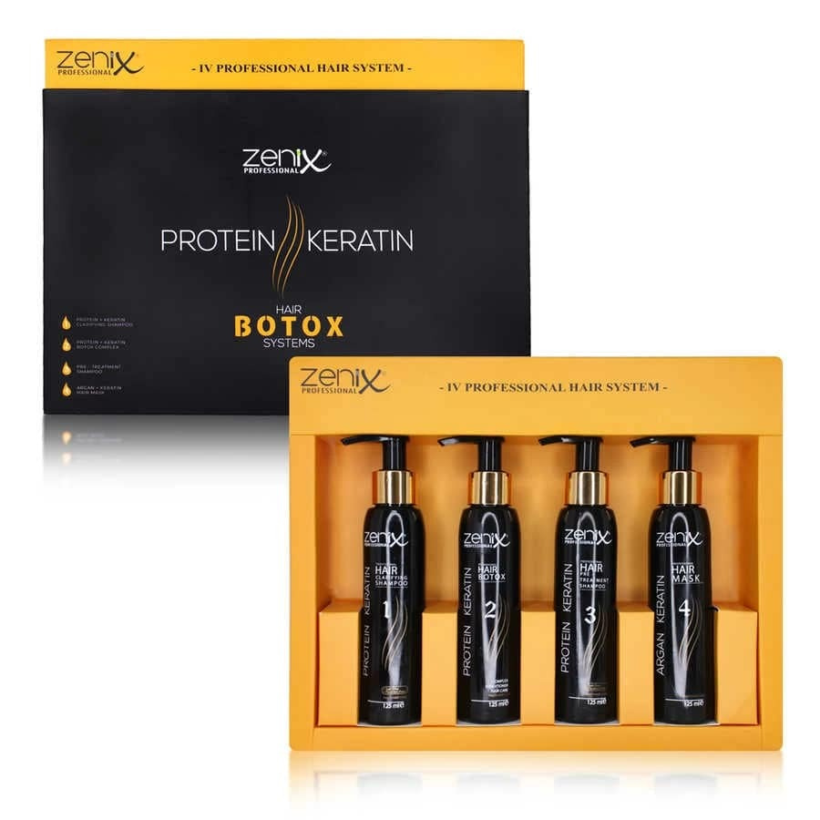 Zenix Protein Keratin Botox Set Набор для ухода за волосами 4х