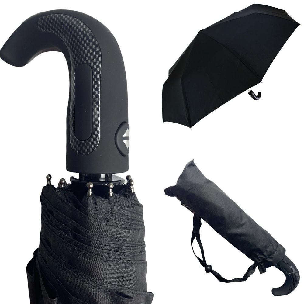 Зонт ЧЕРНЫЙ ЗОНТ, Полный автомат, 3 сложения, черный, серый купить по ...