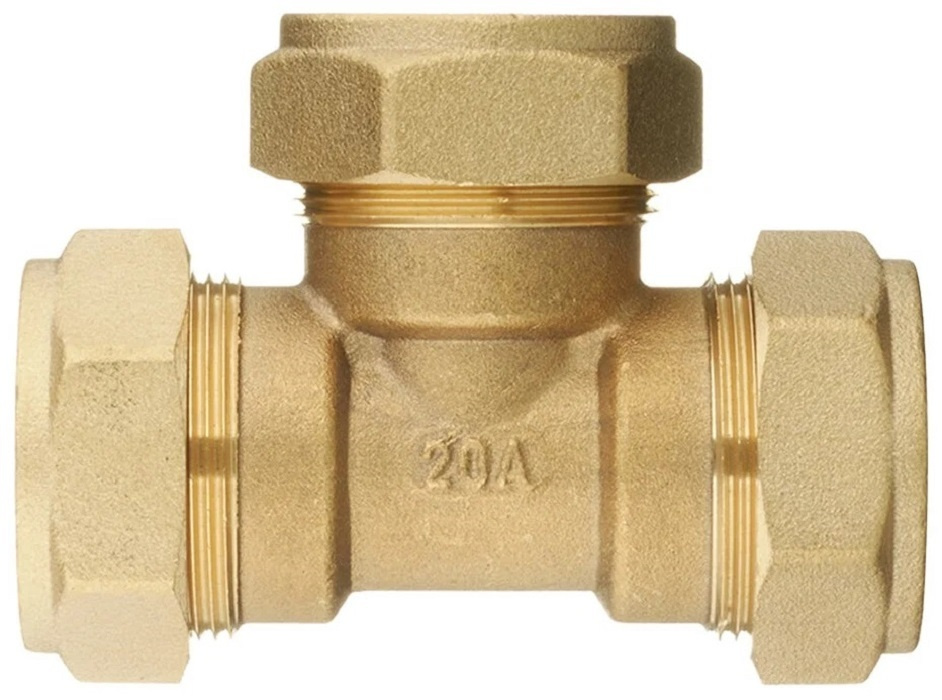 Тройник Stahlmann Easy Fix обжимной латунный разъемный 20х20х20EF, для ...