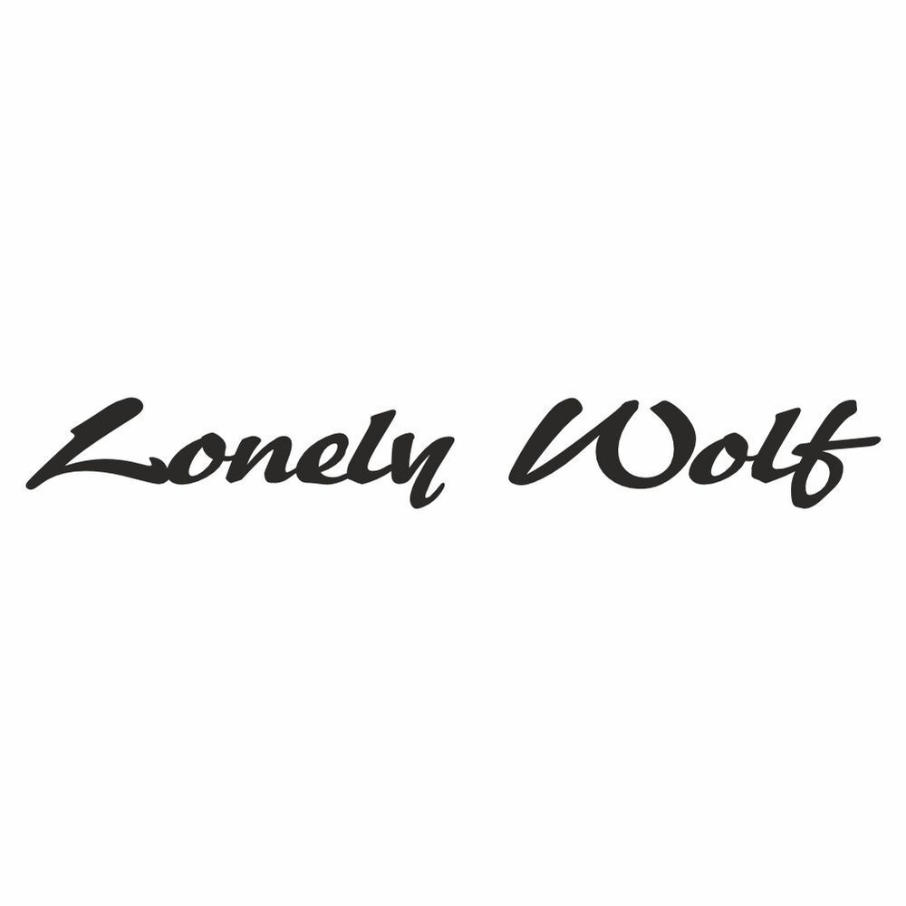 надпись на стекло "Lonely Wolf" (Одинокий волк), 700х100х1 мм, черная, плоттер, Арт рэйсинг  #1