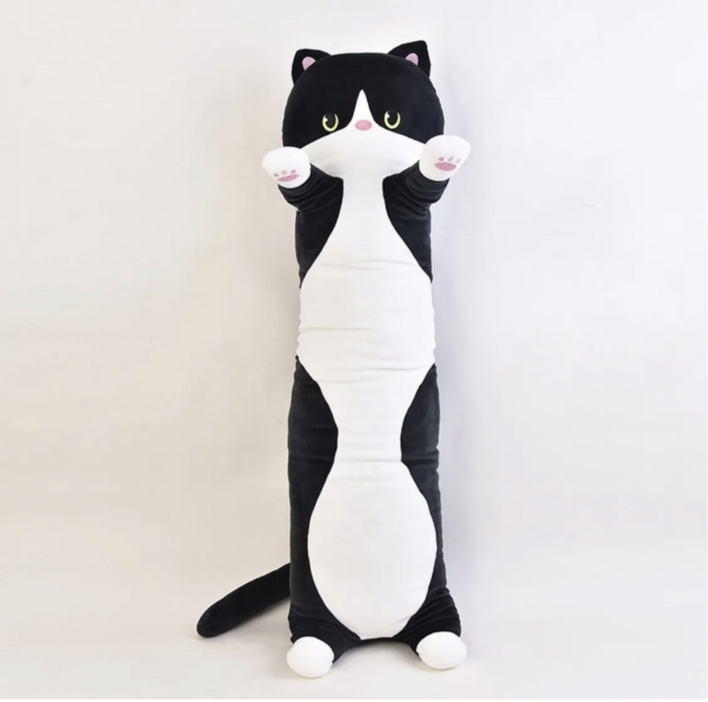 Длинная подушка-кот 55 см. Мягкая игрушка для детей кот батон ...