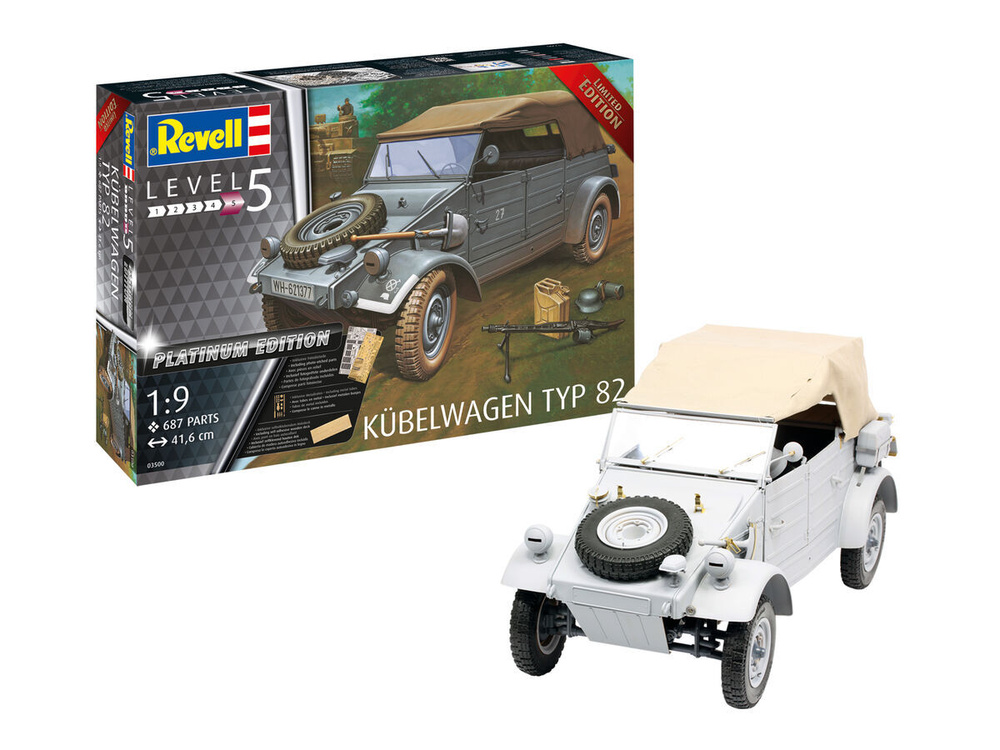 Сборная модель Revell 03500RE Германский автомобиль повышенной проходимости K?belwagen Typ 82 Platinum #1