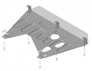 Усиленная защита Motodor картера двигателя, кпп. 2 мм, сталь. для Hyundai Creta 2016-2021 арт.70911  #1