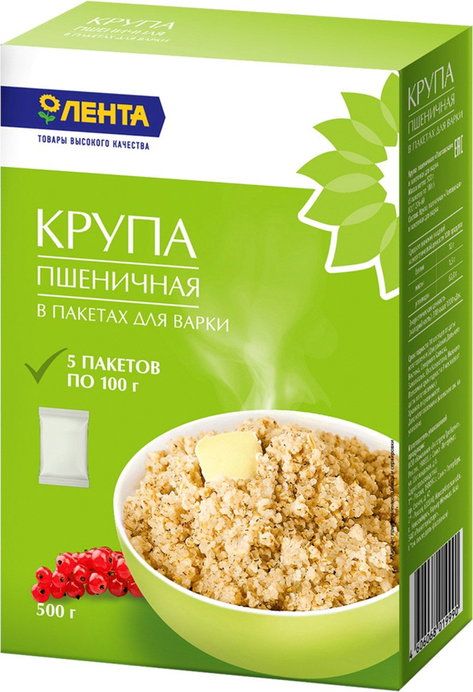 Крупа пшеничная ЛЕНТА в пакетиках, 500 г - 10 шт. - купить с доставкой ...