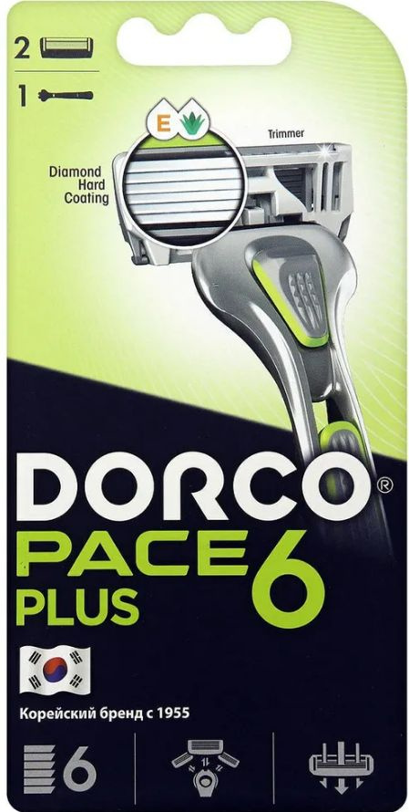 Dorco PACE 6 Plus Бритва мужская безопасная с 6 лезвиями с триммером + 1 сменный картридж  #1