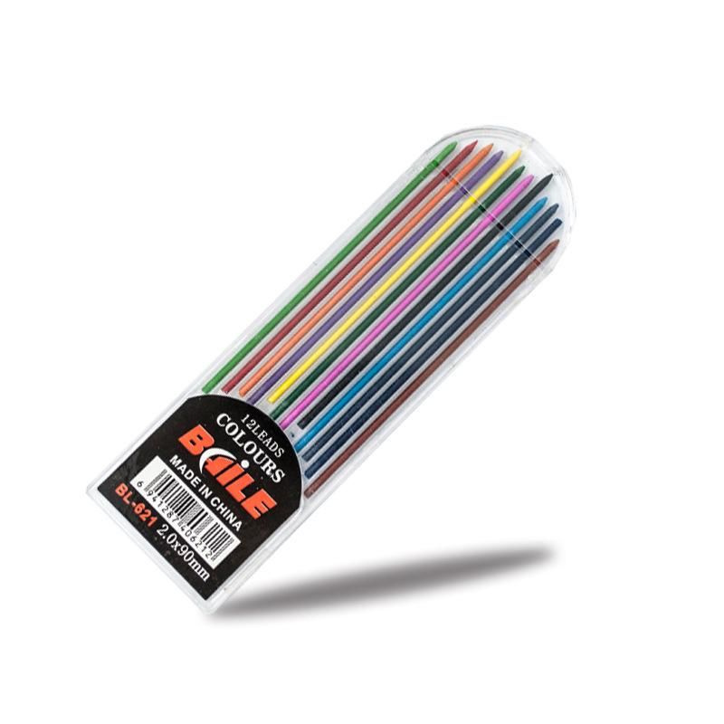 Грифель для механического карандаша цветной, 12 цветов в упаковке ...