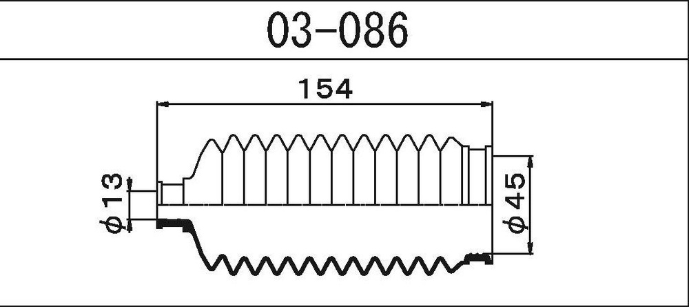 Пыльник рулевой рейки лев Maruichi 03-086 - MARUICHI RUBBER арт. 03-086 ...