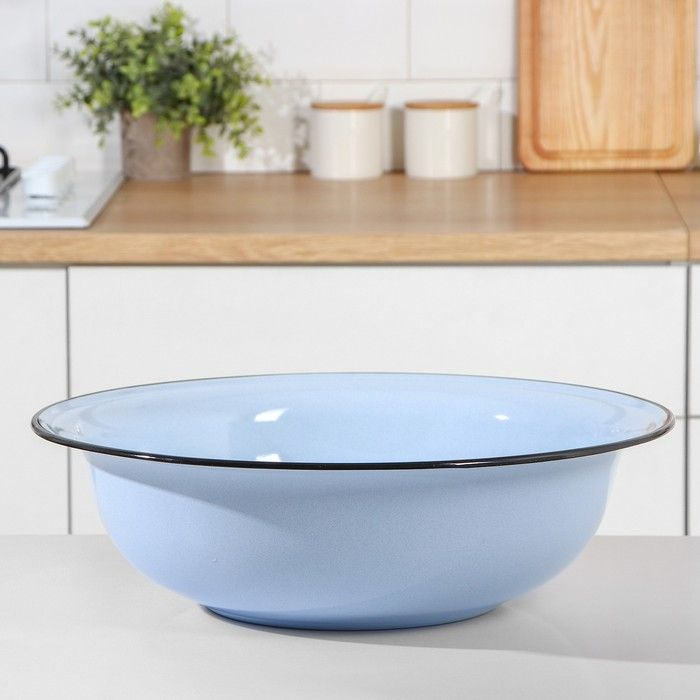 Таз эмалированный, 12 л, 46 13 см, голубой #1