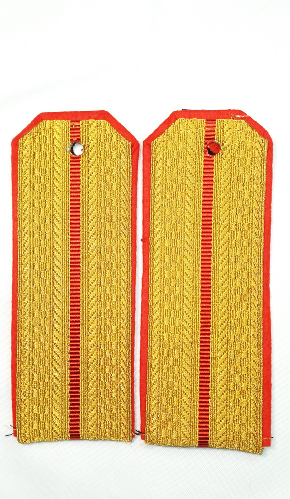Погоны Министерство обороны (МО), парадные, золотые,1 красный просвет ...