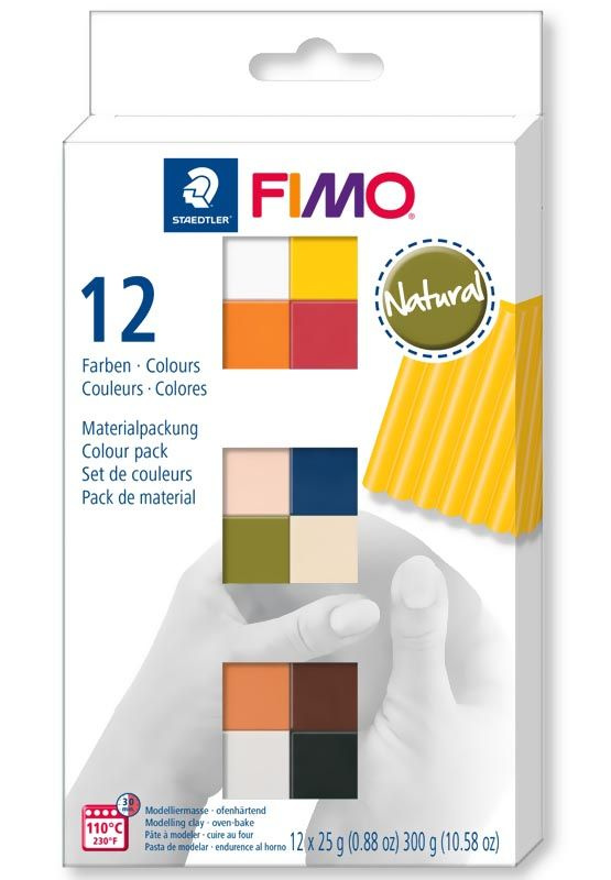 Комплект запекаемой полимерной глины Fimo Soft 8023 C12-4 Натуральные цвета (12х25 г.) 12 блоков разных #1