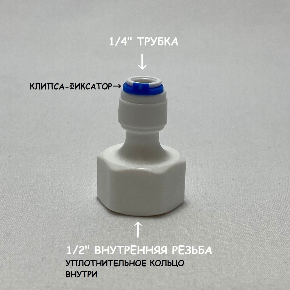 Фитинг прямой переход для фильтра (1/2" внутренняя резьба - 1/4 трубка")  #1