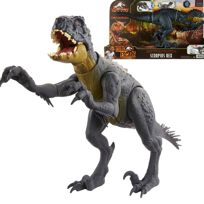 Mattel Jurassic World Scorpions Rex динозавр Действие и звуковая фигура,Мир Юрского периода 3 игрушка #1