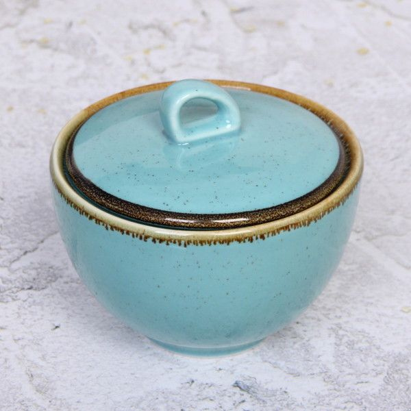 Сахарница керамическая "Tiffany Blue" 10х10х9см #1