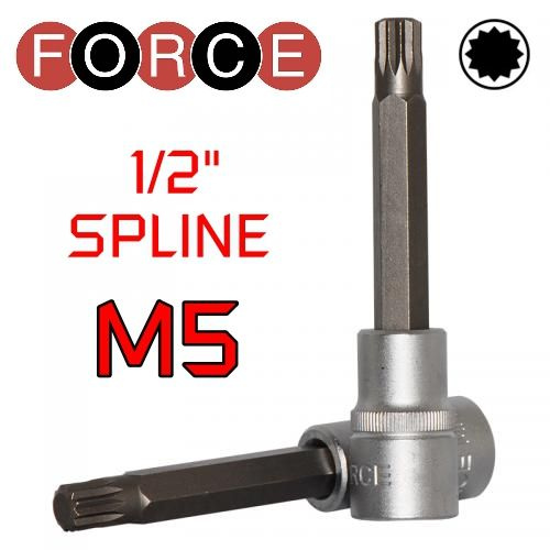 Головка бита/вставка 1/2" звездочка Spline M5х100 мм без отверстия FORCE 34810005  #1