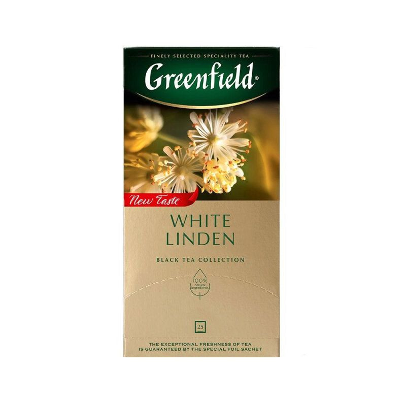 Greenfield Чай черный White Linden, 25 пакетиков по 1,5 г #1