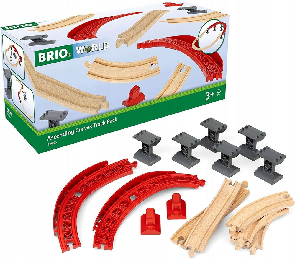 BRIO Набор восходящих кривых рельсов для железной дороги 33995  #1