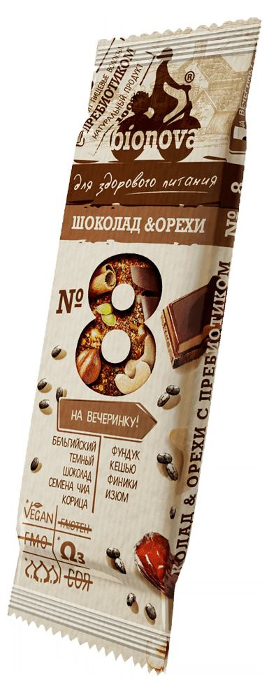 Батончик Bionova протеиновый шоколад-орехи с пребиотиками 35 г  #1