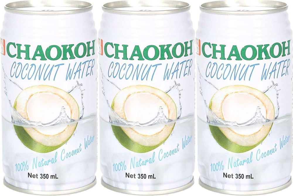 Напиток Chaokoh Кокосовая вода, комплект: 3 упаковки по 350 мл  #1