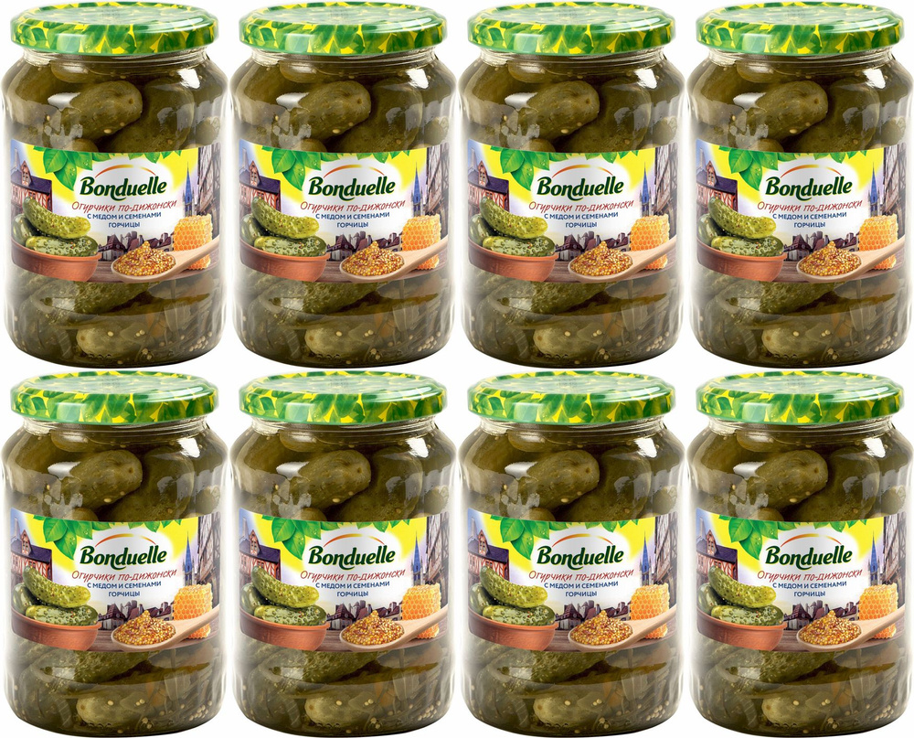 Огурцы Bonduelle по-дижонски с медом и семенами горчицы, комплект: 8 упаковок по 720 г  #1