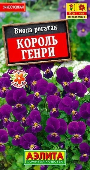 ВИОЛА КОРОЛЬ ГЕНРИ. Семена. Вес 0,1 гр. Популярный сорт зимостойкого, низкорослого многолетника.  #1