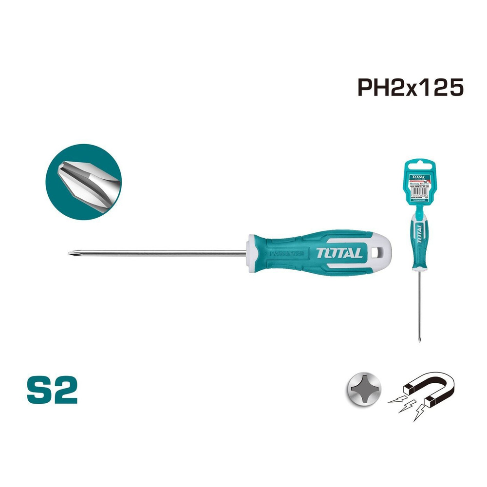 Отвертка крестовая PH2 125 мм TOTAL THT26PH2125 #1