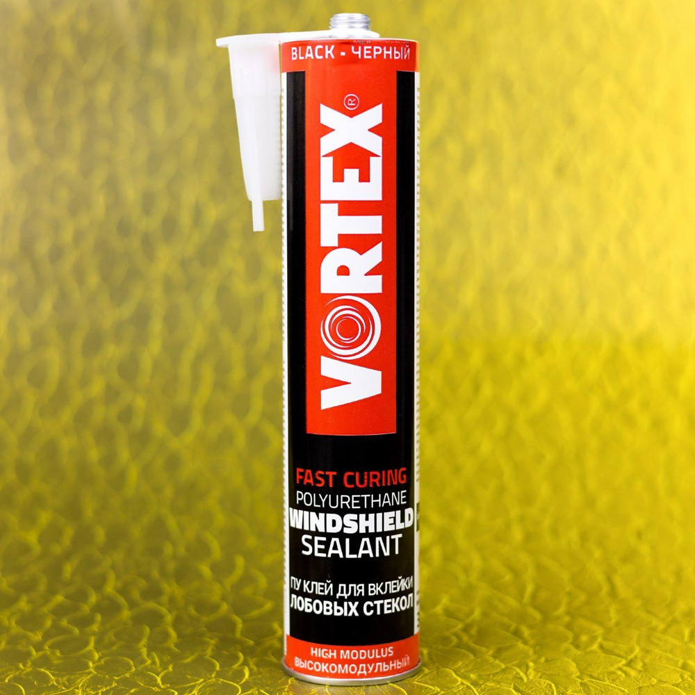 Клей для вклейки лобового стекла автомобиля черный 300 мл VORTEX FAST ...
