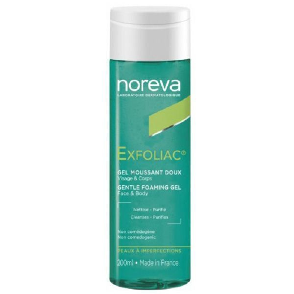 Норева Эксфолиак Гель мягкий очищающий для лица и тела Noreva Exfoliac gentle foaming gel 200 мл  #1