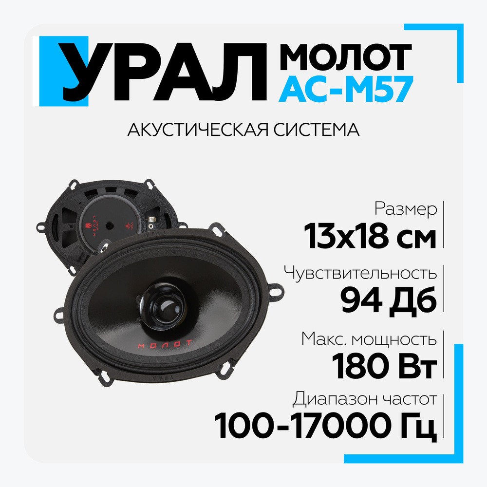 Акустическая система УРАЛ (URAL) АС-М57 МОЛОТ Широкополосная - купить ...