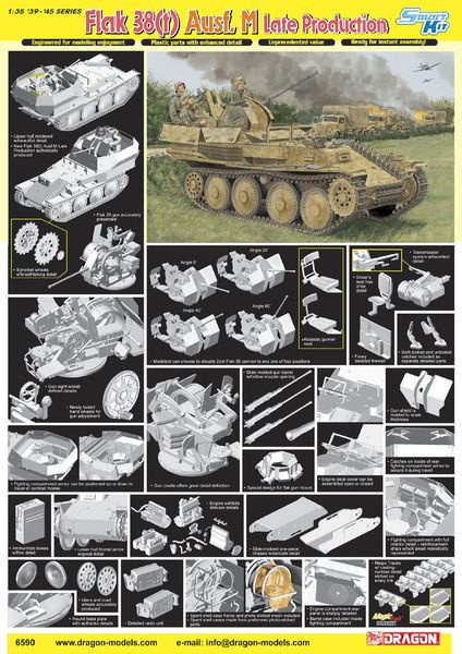 Сборная модель танка Dragon FLAK 38(t) Ausf.M LATE PRODUCTION (SMART KIT), масштаб 1/35  #1