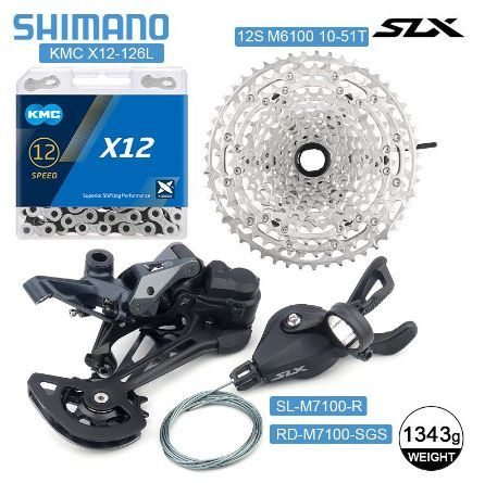 Shimano SLX M7100 MTB Групповой набор Переключатель скоростей M6100 Кассета 51T MS KMC X12 Цепи 12-скоростная #1