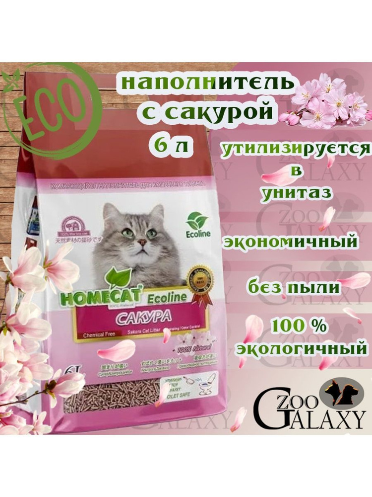 Homecat Наполнитель Соевый Комкующийся Сакура 2850г. #1