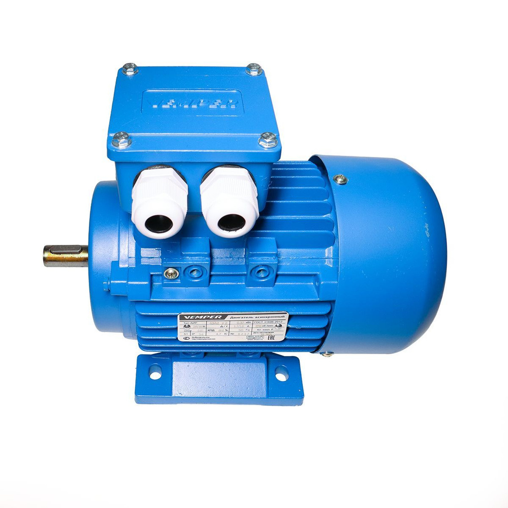 Электродвигатель 380В 0,37кВт/3000об/мин вал 14мм лаповый 1081 VEMPER ...