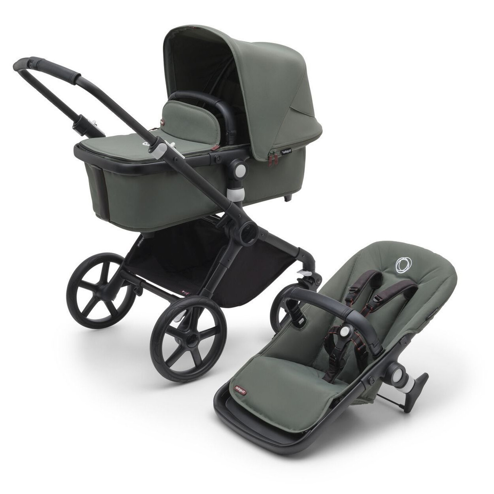 Коляска 2в1 Bugaboo Fox Cub шасси Black (Forest green) #1