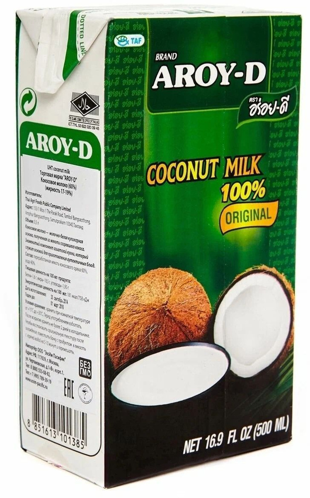 Aroy-D Кокосовое молоко, 500 мл. #1