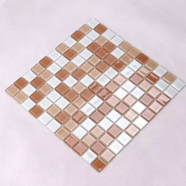 Мозаика Tessare 30,5х30,5х0,4см стекло бело-бежевый шт(HJM08) #1