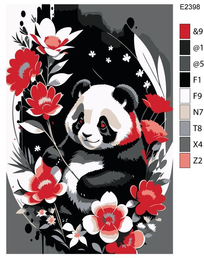 Купить картину по номерам «Панда на качелях», 30x40 см в художественном магазине «ВикАрт»