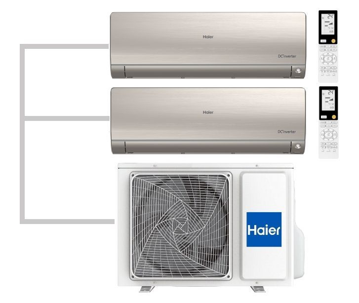 Mульти сплит-система на 2 комнаты 20+20 кв.м HAIER AS25S2SF2FA-G X 2 / 2U40S2SM1FA  #1