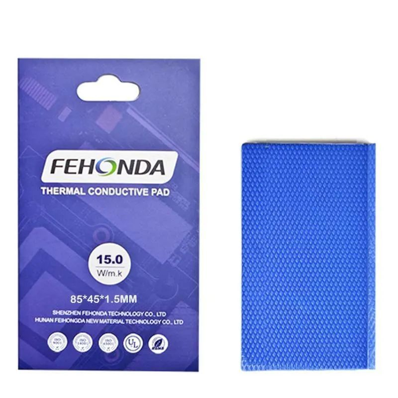 Термопрокладка FEHONDA 1.5мм, 15 Вт/м*К, 85х45мм (для видеокарт, памяти, элементов питания, ssd) #1