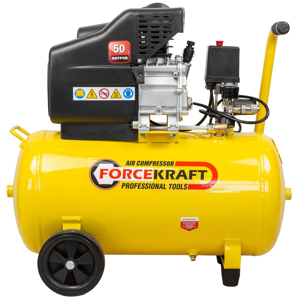 Компрессор поршневой с прямым приводом (ресивер 50л, 8 бар, 180л/м ...