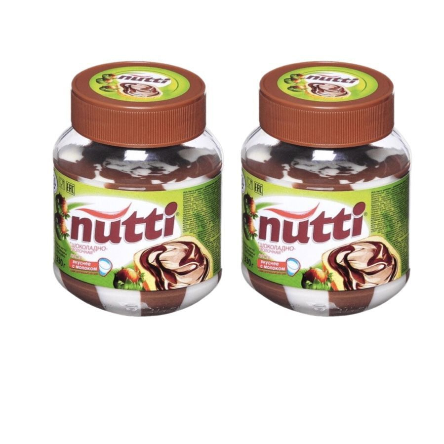 Nutti Паста ореховая шоколадно-молочная с какао, 330 г х 2 шт  #1
